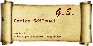 Gerics Sámuel névjegykártya